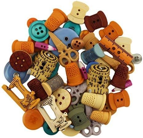 Buttons Galore and More Collection Round Novelty Buttons & Embellishments Based on Variety of Themes– 50 Pcs,4.5 inches
