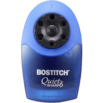 Bostitch QuietSharp 6 Heavy Duty Classroom Electric Pencil Sharpener - Desktop - 6 Hole(s) - 7.5" Height x 5" Width x 9" Depth - Black, Blue - 1 Each