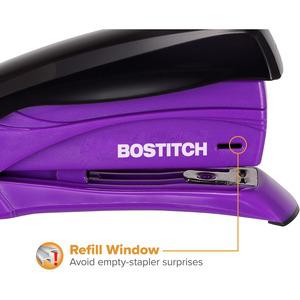 Bostitch Inspire 15 Spring-Powered Compact Stapler - 15 Sheets Capacity - 105 Staple Capacity - Half Strip - 1/4" , 26/6mm Staple Size - 1 Each - Assorted