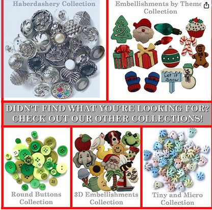 Buttons Galore and More Collection Round Novelty Buttons & Embellishments Based on Variety of Themes, Holidays and Seasons for DIY Crafts, Scrapbooking, Sewing, Cardmaking and Other Projects – 50 Pcs