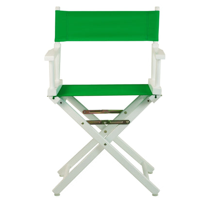 18 Director's Chair White Frame-Green Canvas