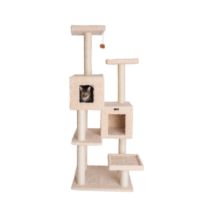 Armarkat Multi-Level Real Wood Cat Tree With Two Spacious Condos |  Perches for Kittens Pets Play A6702