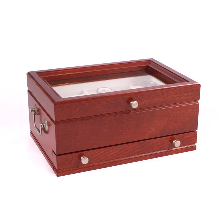W1100C CAPTAIN - 10 Watch Chest & Valet in Heritage Cherry finish