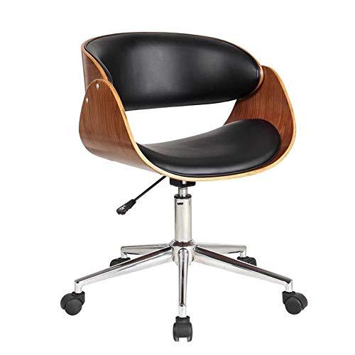 Office Chair With Plywood Frame And Ivory Pu Cushion